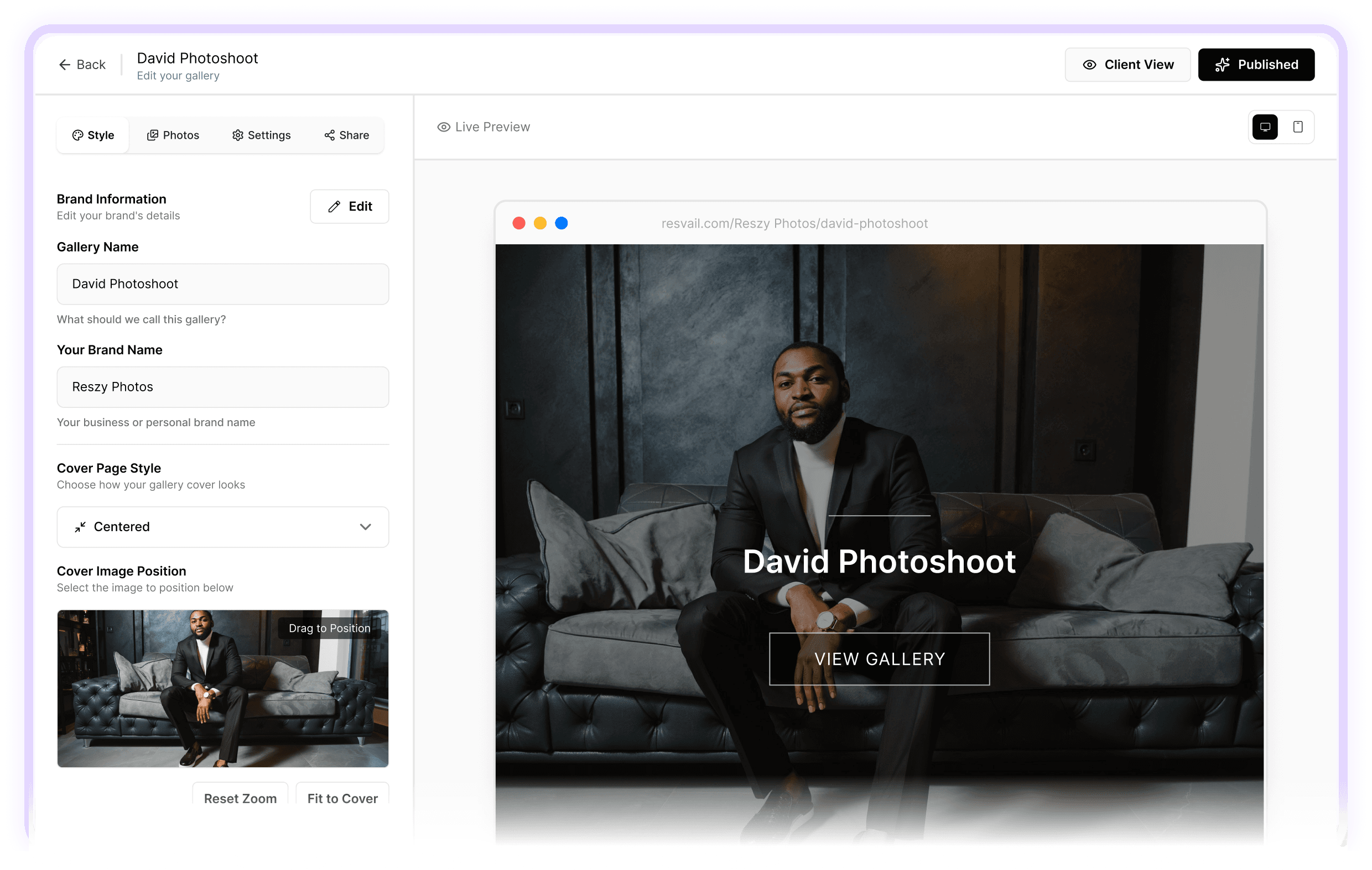 Resvail Dashboard Preview